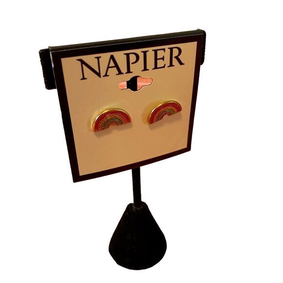 Napier Small Rainbow Post Earrings - Picture 3 of 6